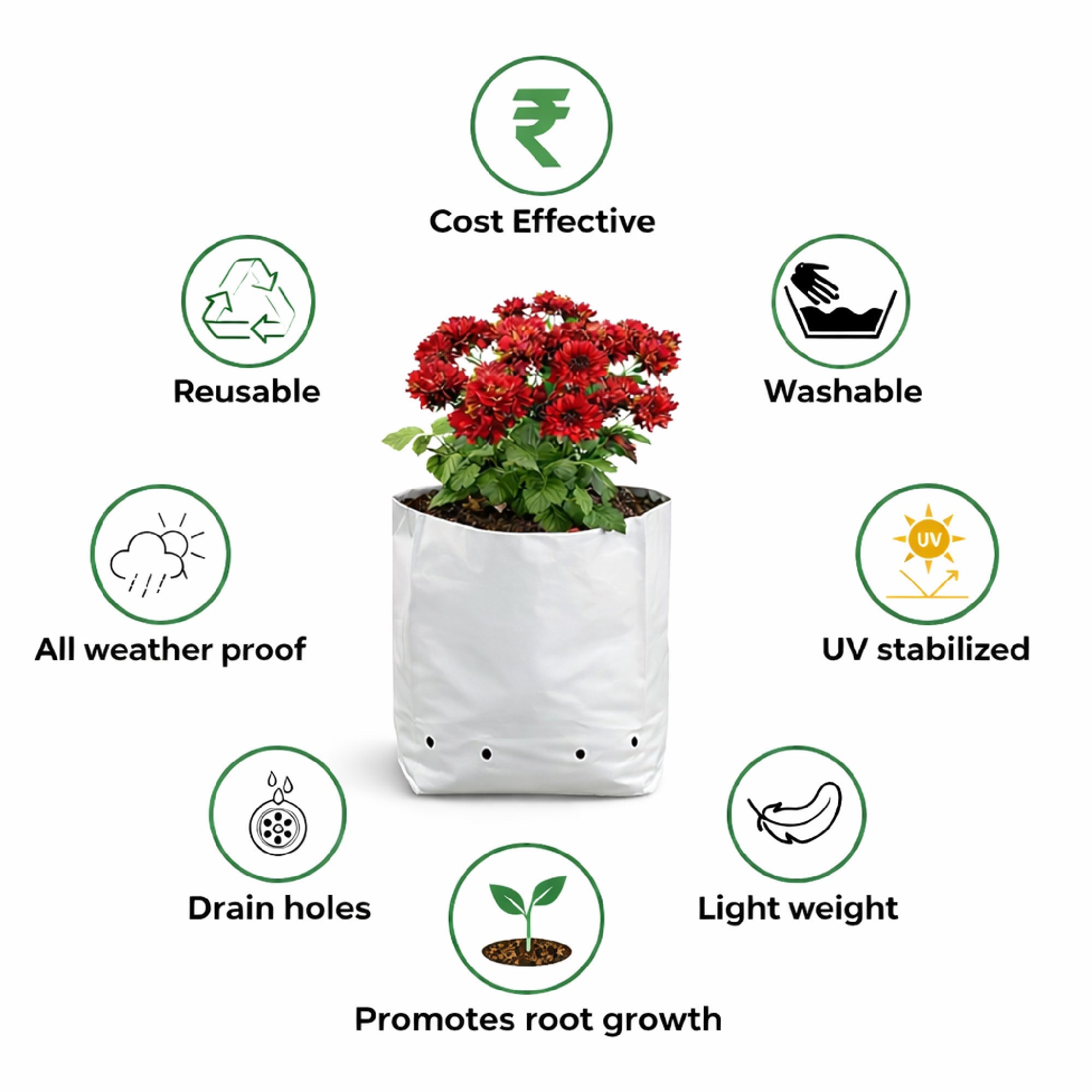 Poly Grow Bags Durable Reusable